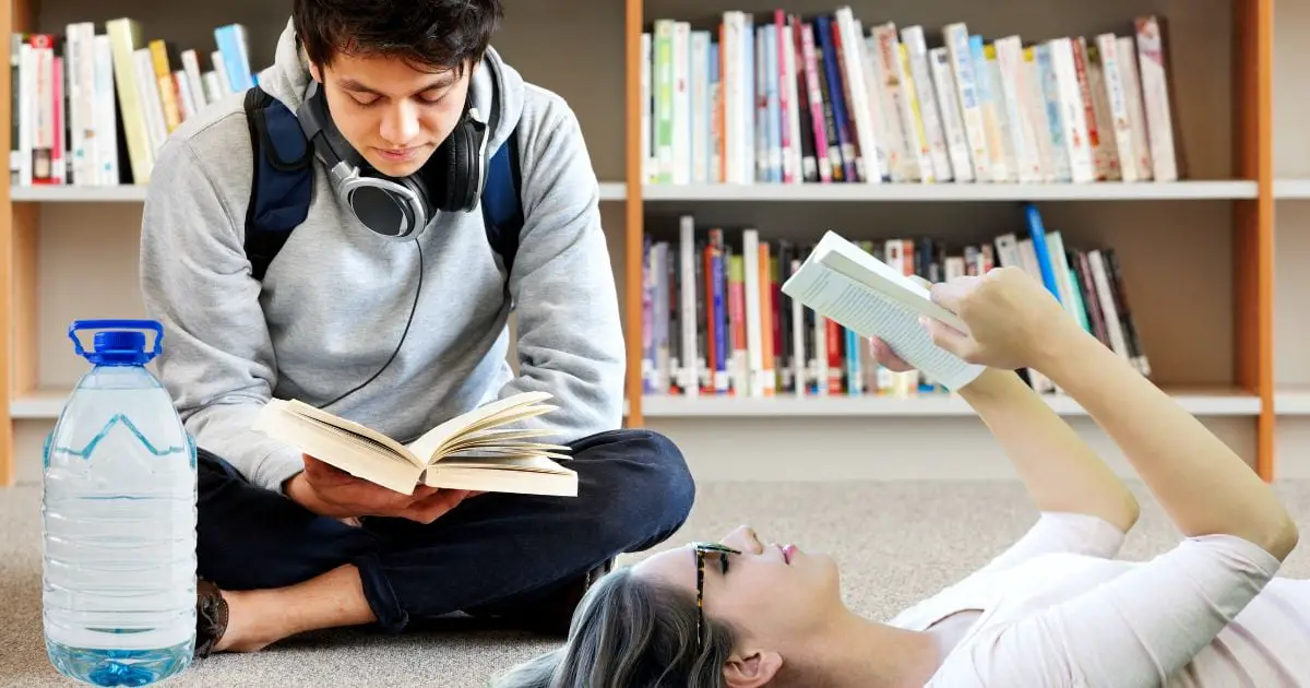 Relaxing at the library while reading a book with friends can be an enjoyment. 